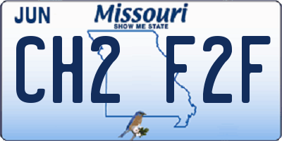 MO license plate CH2F2F