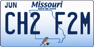 MO license plate CH2F2M