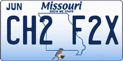 MO license plate CH2F2X