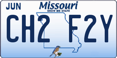 MO license plate CH2F2Y