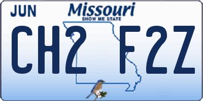 MO license plate CH2F2Z