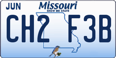 MO license plate CH2F3B
