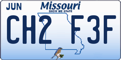 MO license plate CH2F3F
