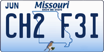 MO license plate CH2F3I