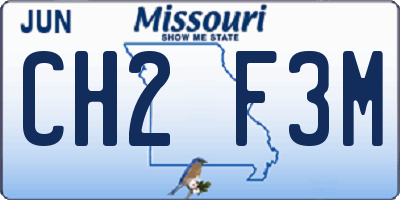 MO license plate CH2F3M