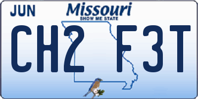 MO license plate CH2F3T