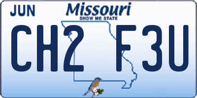 MO license plate CH2F3U
