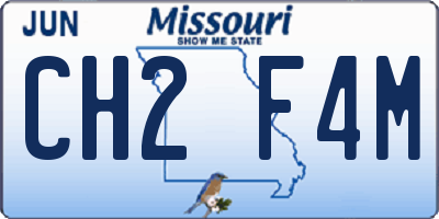 MO license plate CH2F4M