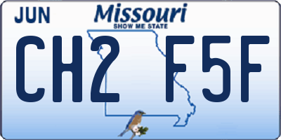 MO license plate CH2F5F