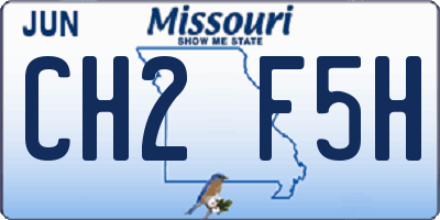 MO license plate CH2F5H