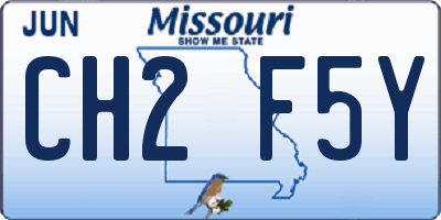 MO license plate CH2F5Y
