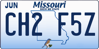 MO license plate CH2F5Z
