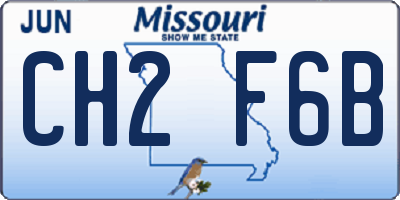 MO license plate CH2F6B