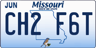 MO license plate CH2F6T