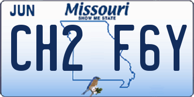 MO license plate CH2F6Y