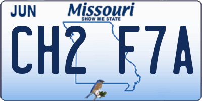 MO license plate CH2F7A