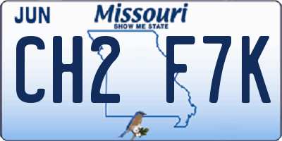 MO license plate CH2F7K
