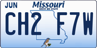 MO license plate CH2F7W