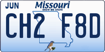 MO license plate CH2F8D