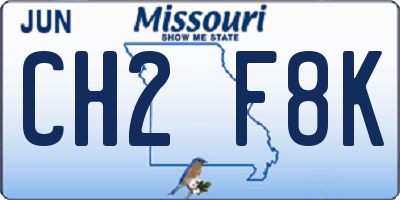 MO license plate CH2F8K