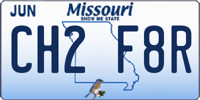 MO license plate CH2F8R