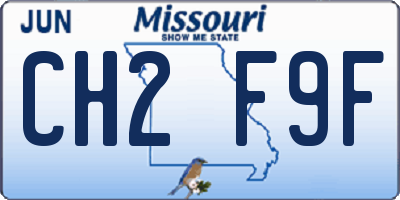 MO license plate CH2F9F