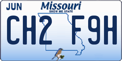 MO license plate CH2F9H