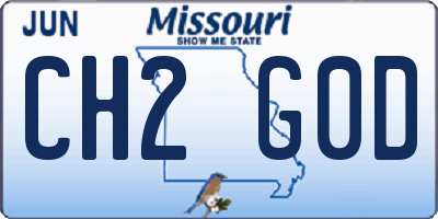 MO license plate CH2G0D