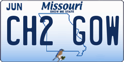 MO license plate CH2G0W