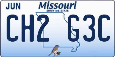 MO license plate CH2G3C