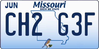 MO license plate CH2G3F