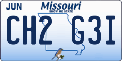 MO license plate CH2G3I