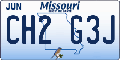 MO license plate CH2G3J
