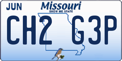 MO license plate CH2G3P