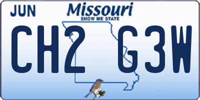 MO license plate CH2G3W