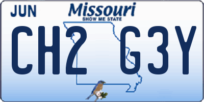 MO license plate CH2G3Y