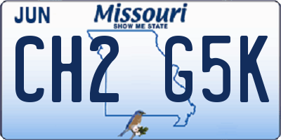 MO license plate CH2G5K