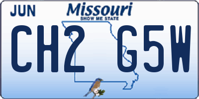 MO license plate CH2G5W