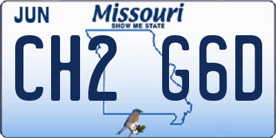 MO license plate CH2G6D