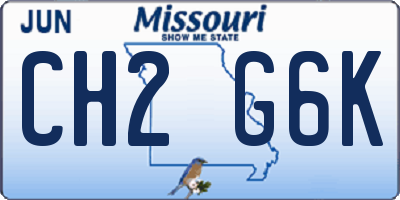 MO license plate CH2G6K