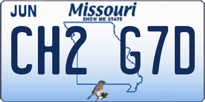 MO license plate CH2G7D