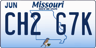 MO license plate CH2G7K