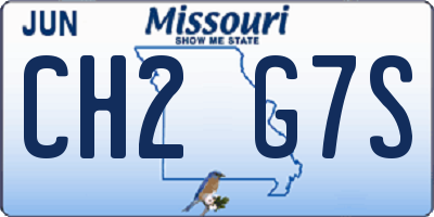 MO license plate CH2G7S