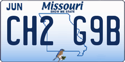 MO license plate CH2G9B