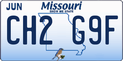 MO license plate CH2G9F