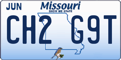 MO license plate CH2G9T