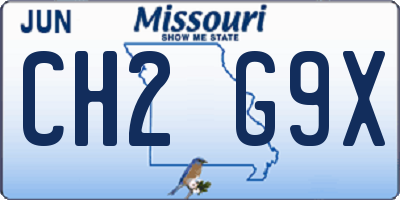 MO license plate CH2G9X