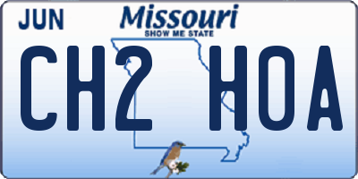 MO license plate CH2H0A