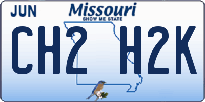 MO license plate CH2H2K