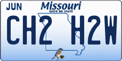 MO license plate CH2H2W